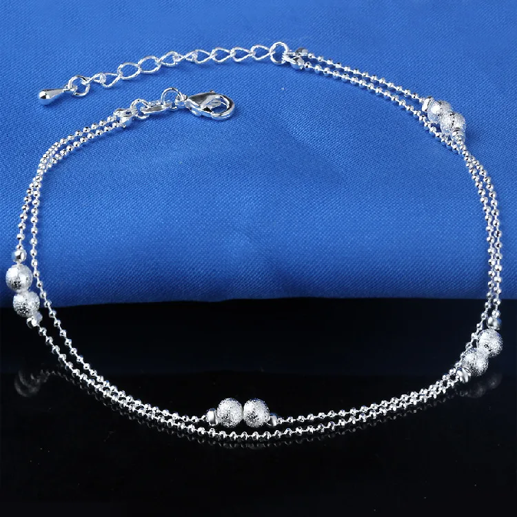 

fashion simple design silver plating jewelry anklets women newest foot chain factory anklet wholesale, Colorful
