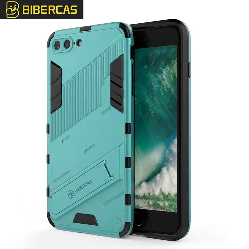 

unique plastic black cellphone case for IPHONE 7 PLUS military grade phone case with holder custom hard 2 in 1 design vendor