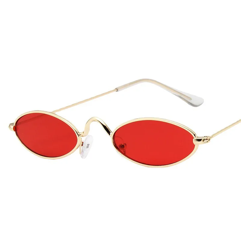 Metal Small Frame Sunglasses Vintage Oval Frame Sunglasses