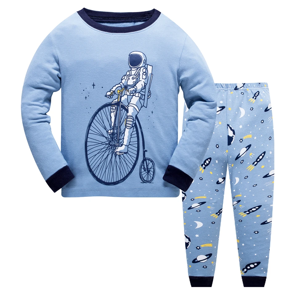 

Astronaut print children's pajamas wholesale kids pyjamas 100 cotton pajamas boy's pajamas spring and winter kid's clothing
