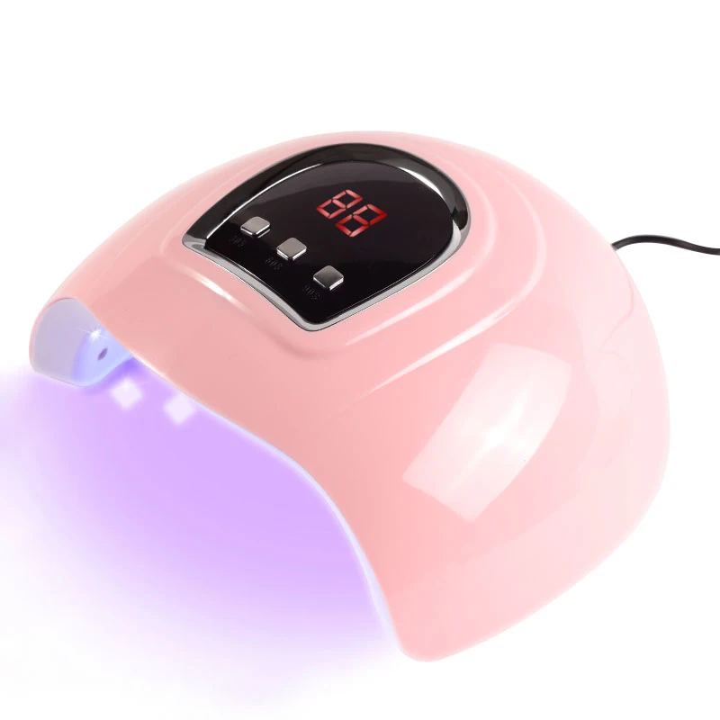 

High Powder 54W Fast Curing Nail Dryer 18 Beads USB Connecter Timer Digital Screen UV nail lamp led, Pink, white