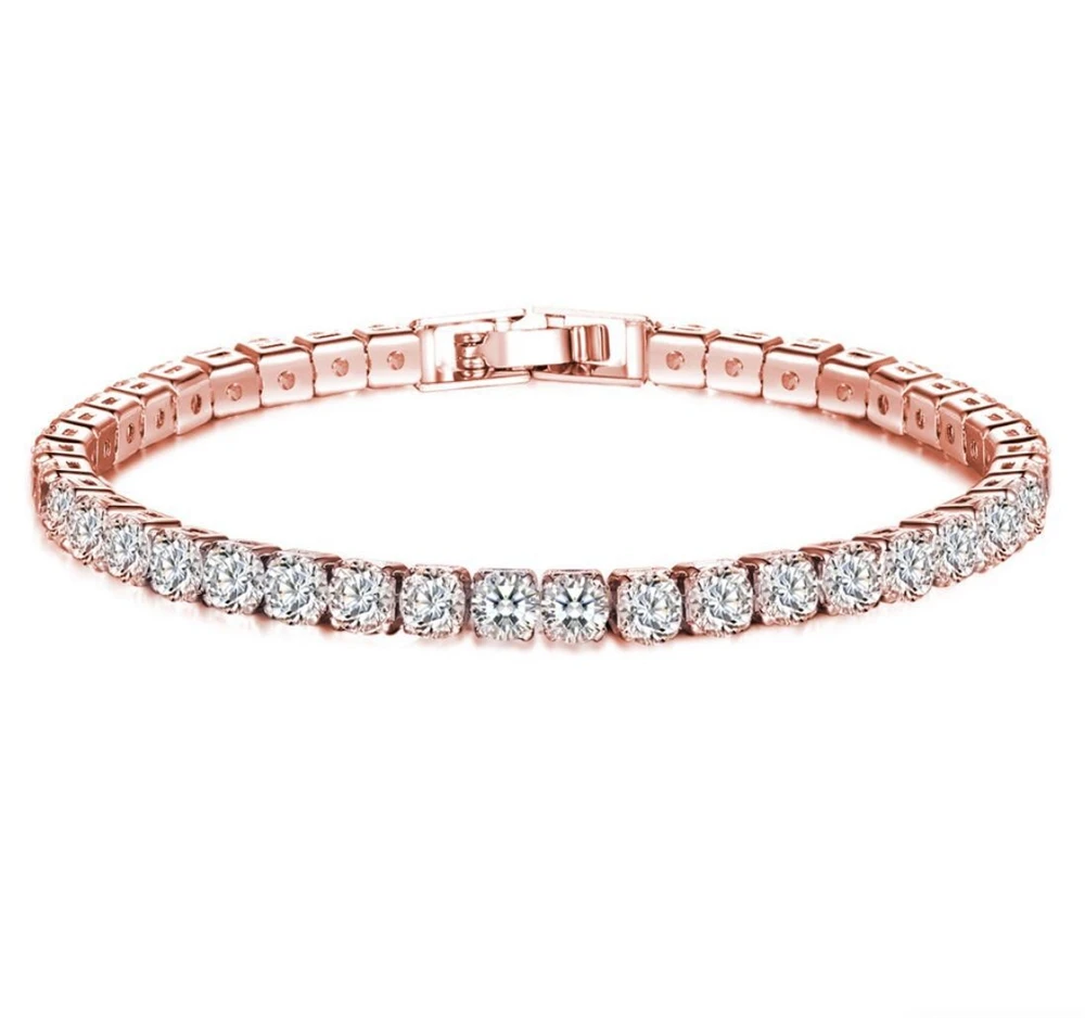 

3 Colors Fashion Cubic Zircon Tennis Bracelet & Bangles for Women Gift