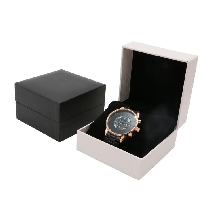 

1 Slot Simple Packing Cardboard Paper Gift Packaging Single Watch Box, White lizard/dark purple/black crocodile/black/red