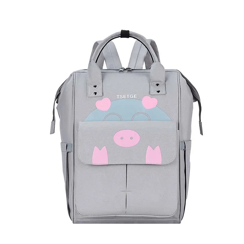 

Large capacity multi-function waterproof cartoon diaper backpack for mummy travel unisex diaper bags, Customized colors
