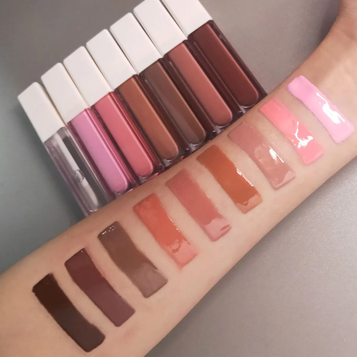 
Wholesale private label vegan high quality clear matte and shimmer and glitter lip gloss lipgloss set 