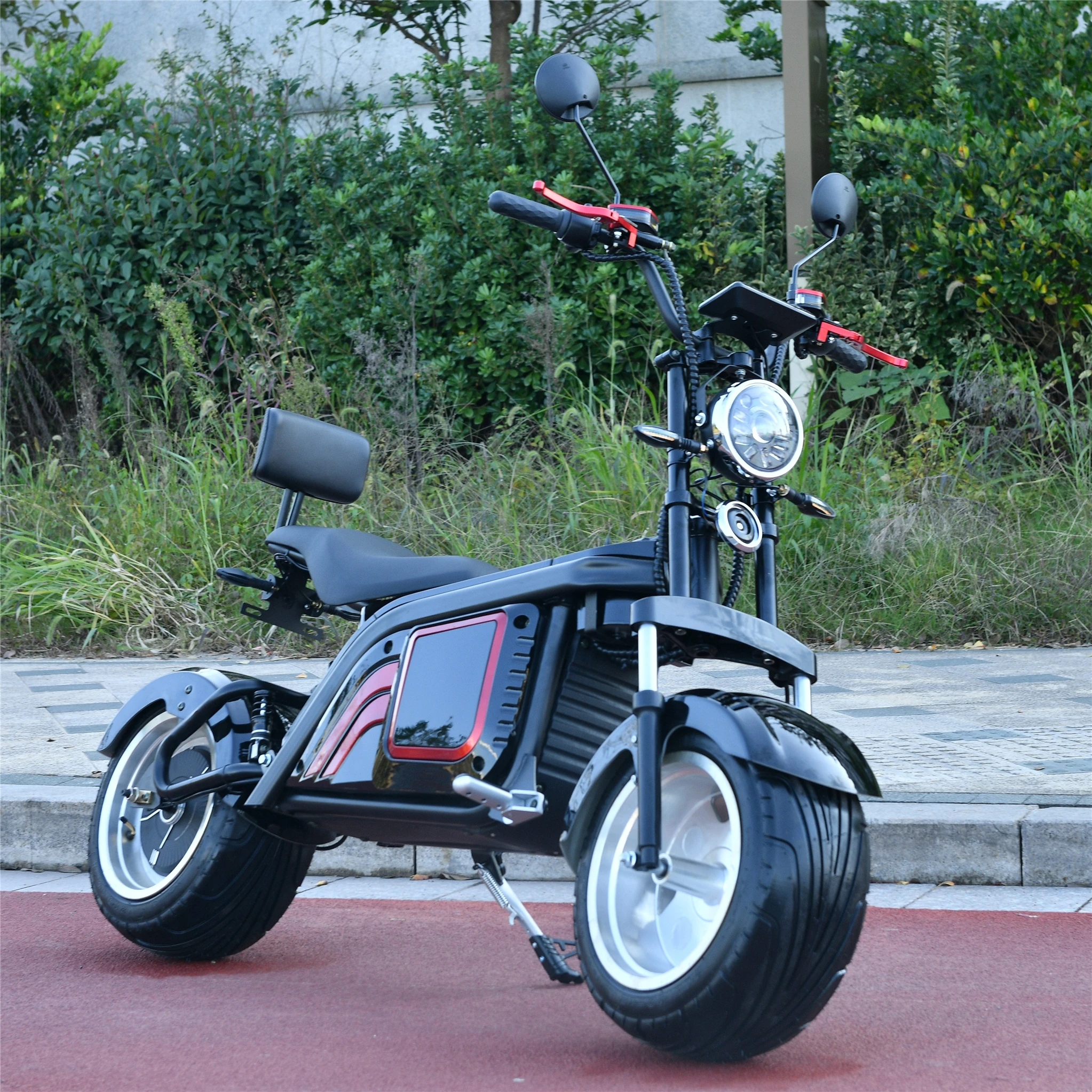 

Stock Citycoco Scooter 800w 1000w 1500w Fat Tire Adult Electric Motorcycle with EEC, Blue red black