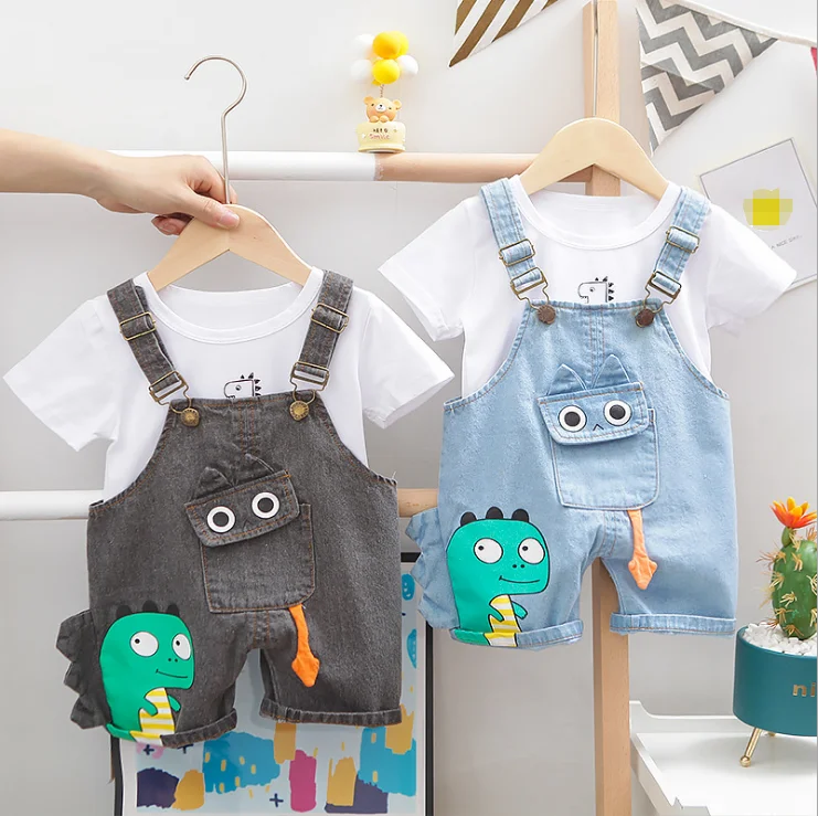 

Springway Summer 2021 Baby Clothing Sets Kids Cartoon Dinosaur Cute Outfits Boy Fashion Suits Children Clothes