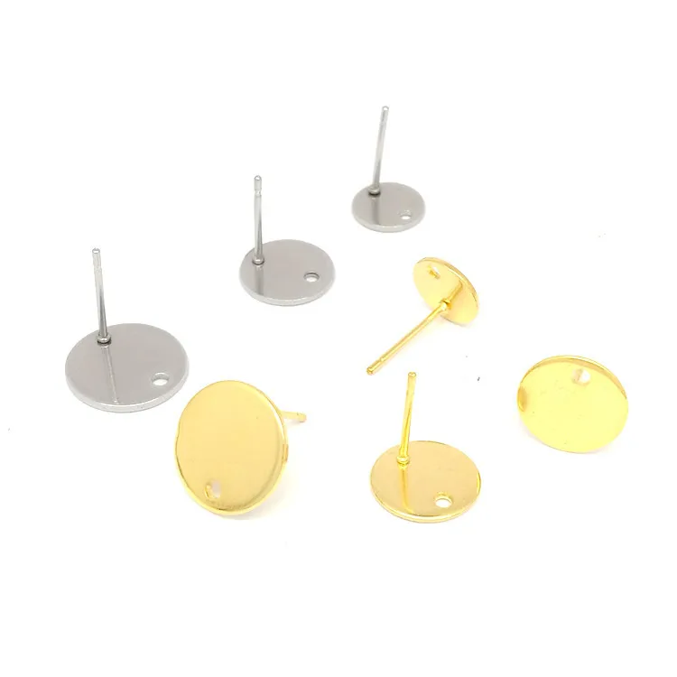 

J3994 Ear Finding Supplies stainless steel Ear Posts Brass round Earring Studs