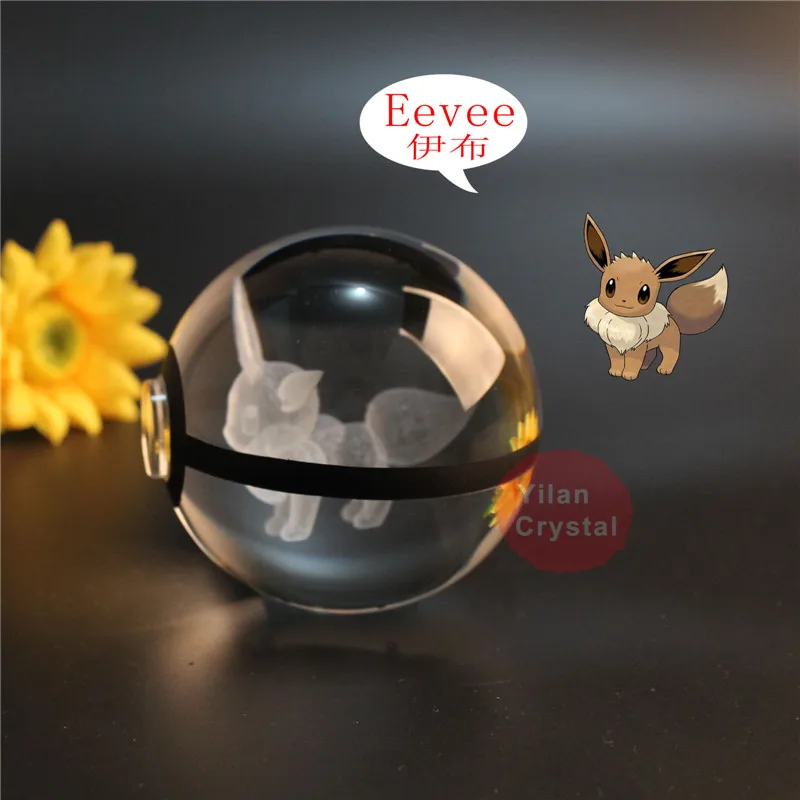 

Eevee 50mm 80mm crystal k9 Children's day souvenir gift custom ball