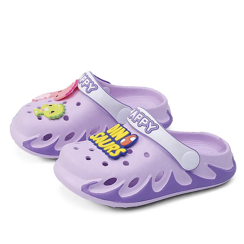 

Summer Breathable Sandal Children's Garden Shoes Flame Edge Painted Dinosaur Drip Plastic Beach Shoes