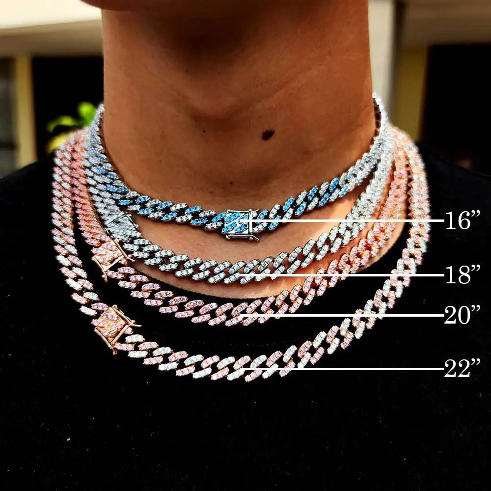 

Hip Hop 18k Gold Plated Curb Cuban Women Jewelry Accessories Link Chain Chokers Punk Brass CZ Necklace men mens jewelry necklace, Many colors available