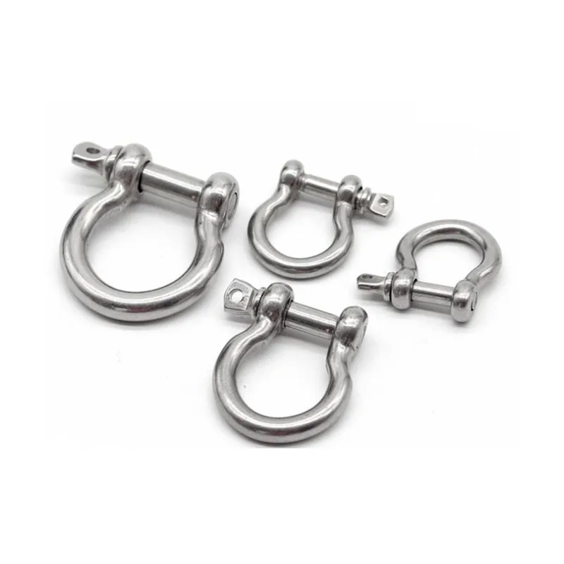 

S1155 High Quality Stainless Steel D Shape Screw Clasp, Shiny U Horseshoe Shape Clasp Lock Buckle Carabiners, Steel colour