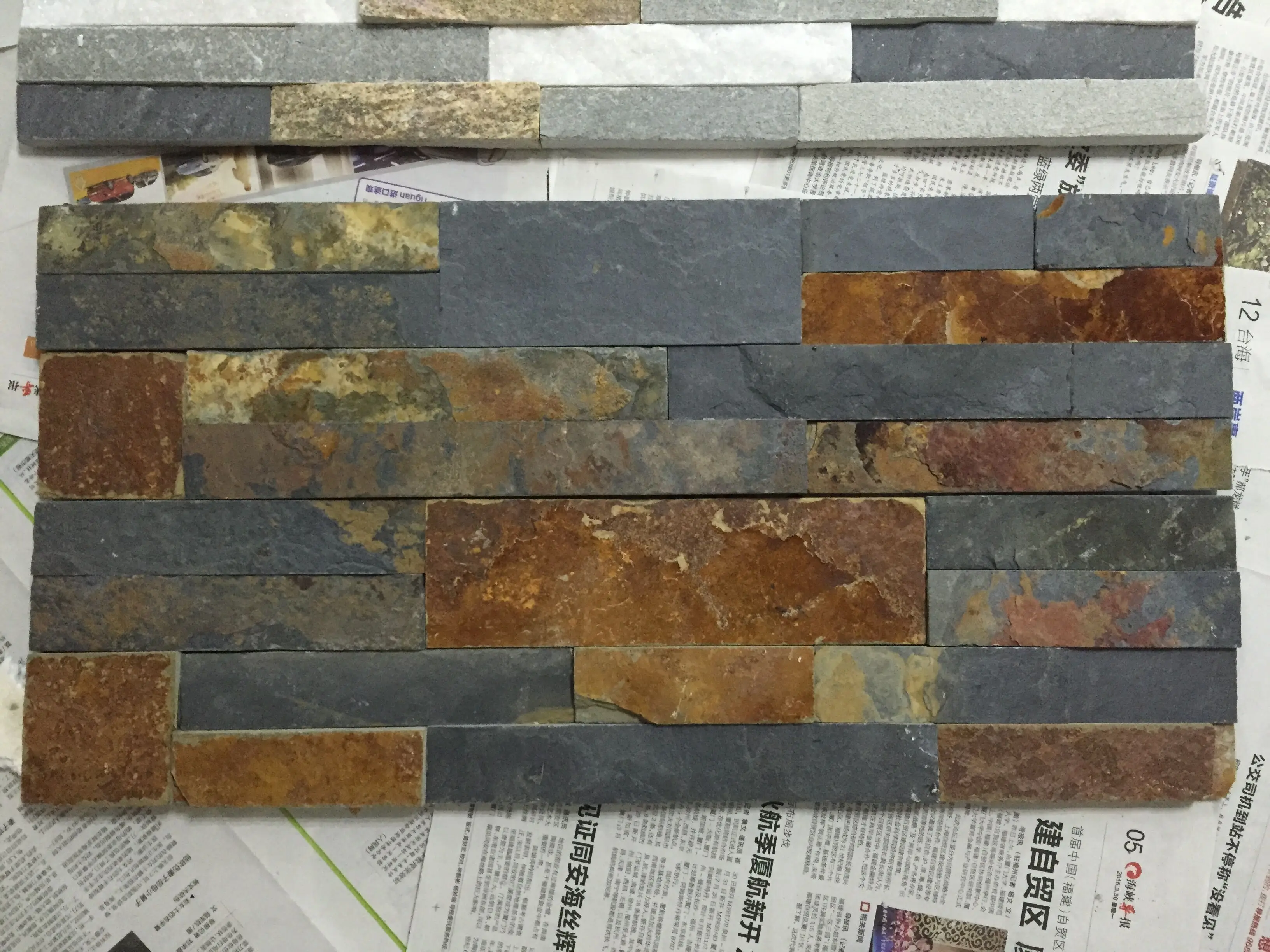 Natural Split Multi Color Slate Culture Stone Tiles for Wall Cladding Decoration factory