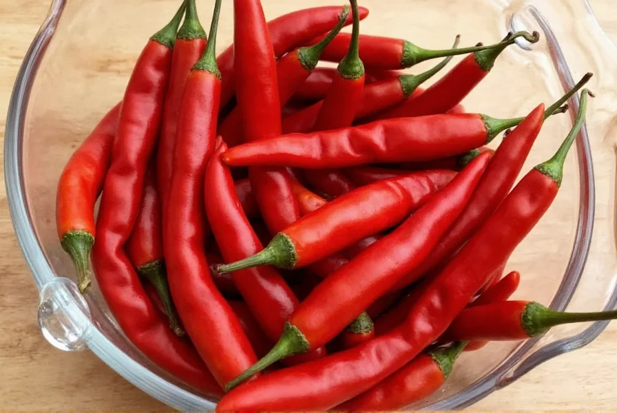 Assorted dried chiles in bowl