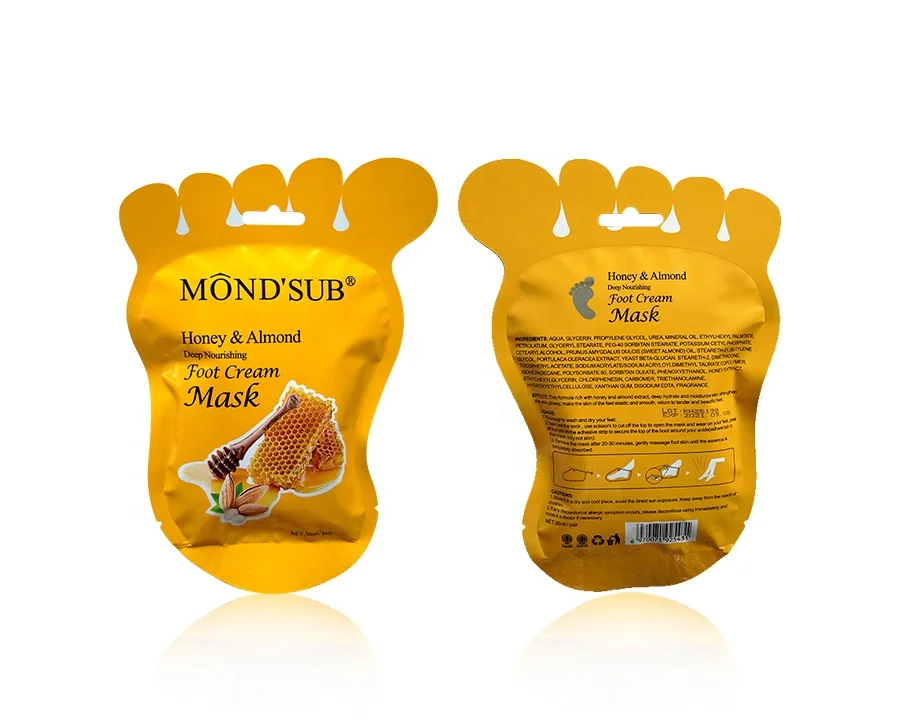 

Manufacturer wholesale honey and almond organic whitening milk moisture foot socks foot mask