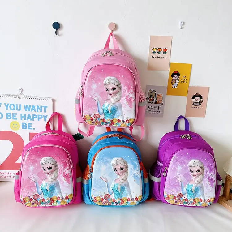 

Cute cartoon School bag Snow Queen character Elsa Student School backpack kid Bagpack school bags toddler backpack with leash, Accept customized color