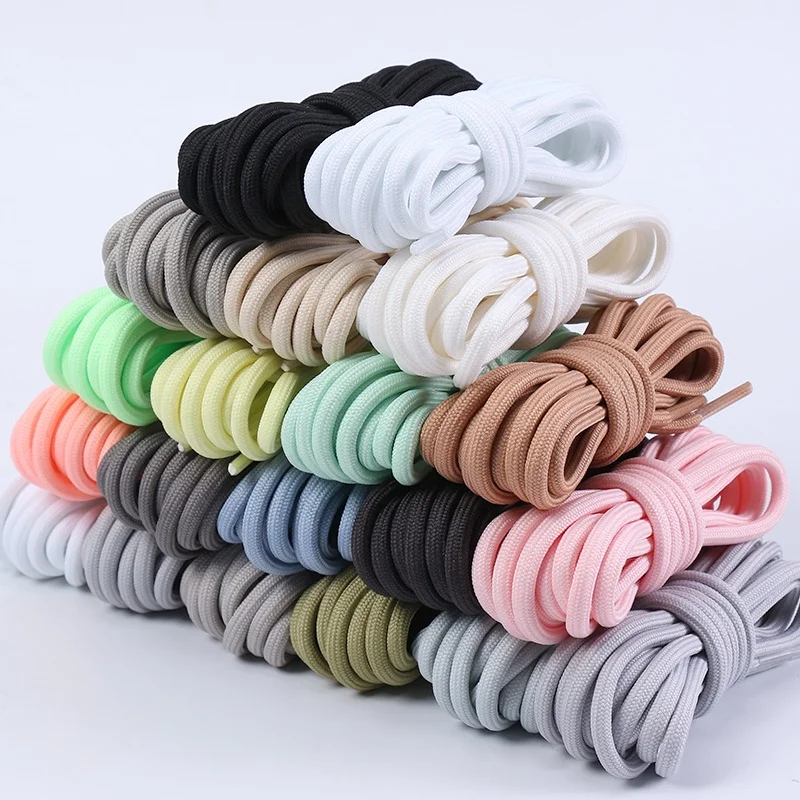 

Factory Yeezy Coconut Round Shoelace High Quality 350 V2 Black and White Thick Authentic Yeezy 350/500/700 Pure Color Shoe Laces, 20 colors