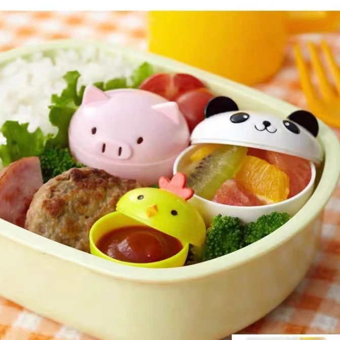 

portable Panda bento sauce bottle Cute chicken animal sauce lunch box Sauce bottle Salad tomato Food Storage Container Canister