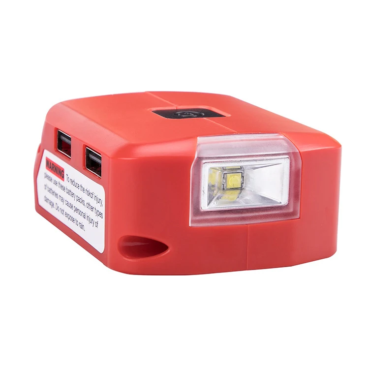 USB Power Source Battery Adapter For Milwaukee M18 18 volt Lithium-ion Battery  Led Light 2 Ports For Milwaukk Heated Jacket