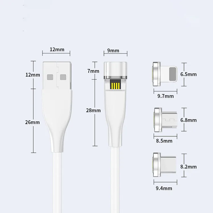 2020 New Trending 3in1 540 Degree Magnetic Cable For Data Transmission For Iphone Type c Micro - ANKUX.COM