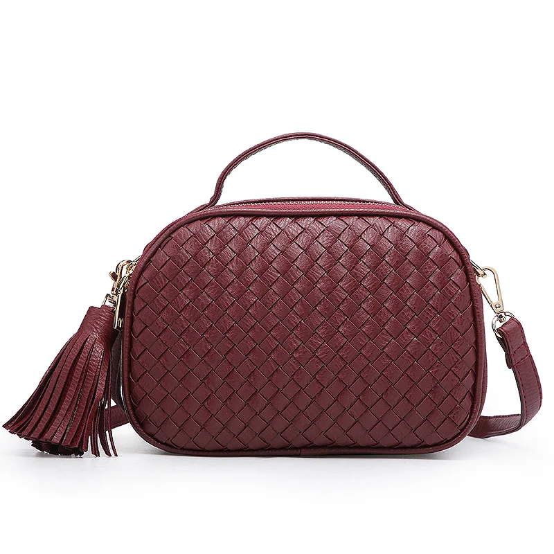 

2020 New Arrival Fashion Shoulder Bag Woven Pu Leather Tassels Ladies Crossbody Bags Designer for Women