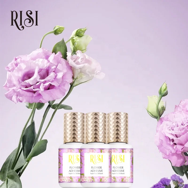 

RISI Private Label Unique Flower Smell Unique 0.5S Drying Ultra Bond Long Lasting 9Weeks Korea Eyelash Extension Glue Adhesive