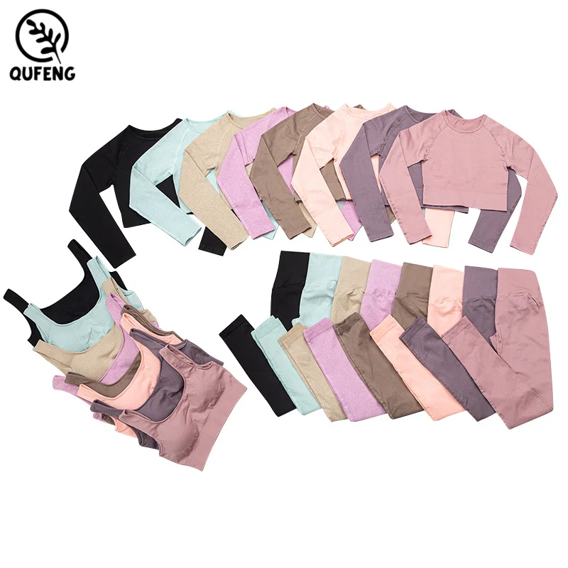 

Custom Ladies Fitness Gym Wear,Wholesale Sport Suit Women Workout Clothing,Crop Top High Waist Seamless Leggings Yoga Set, As picture