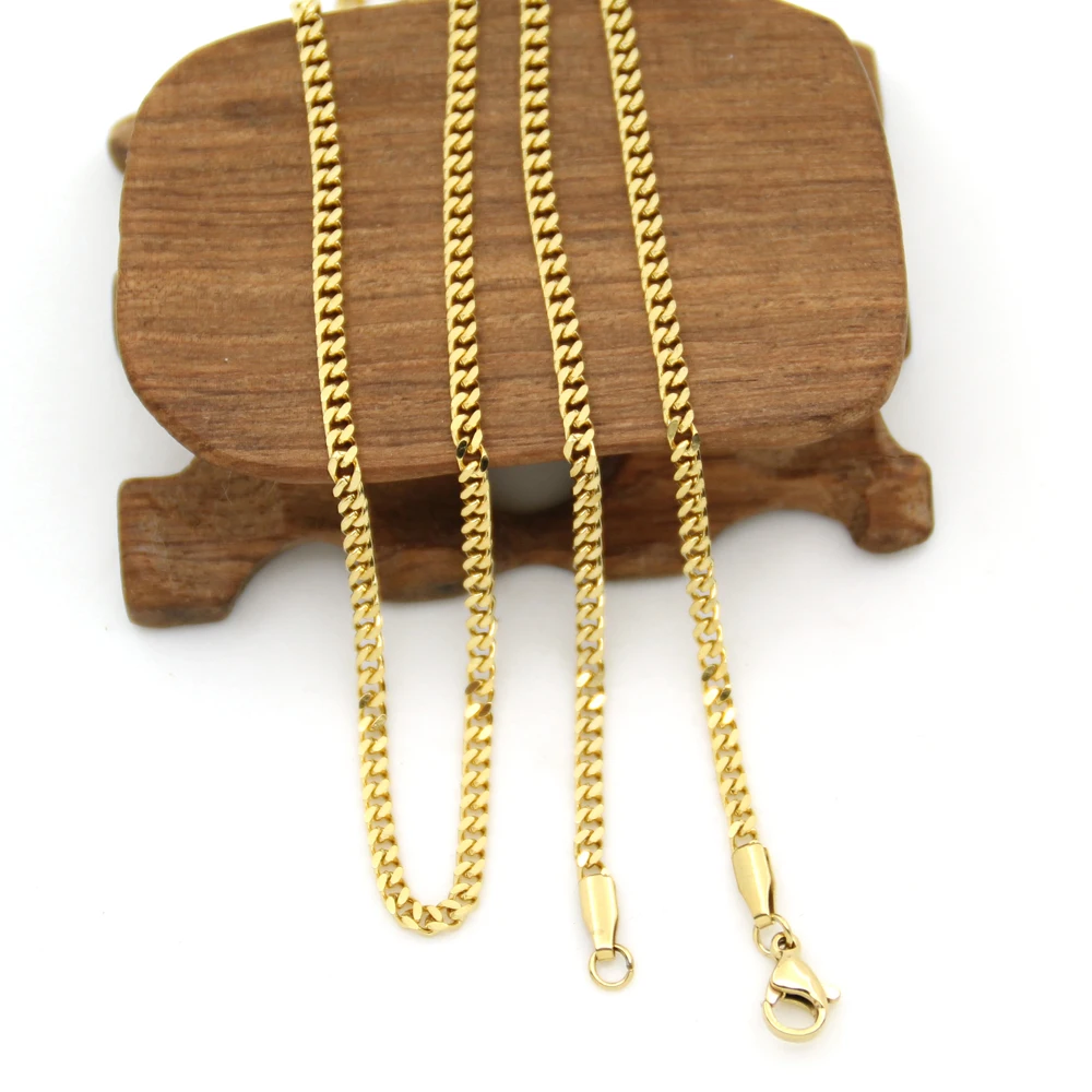 

SC013 3mm Cuban link chain Stainless Steel Jewelry Hip Hop Chain For Men And Women Necklace