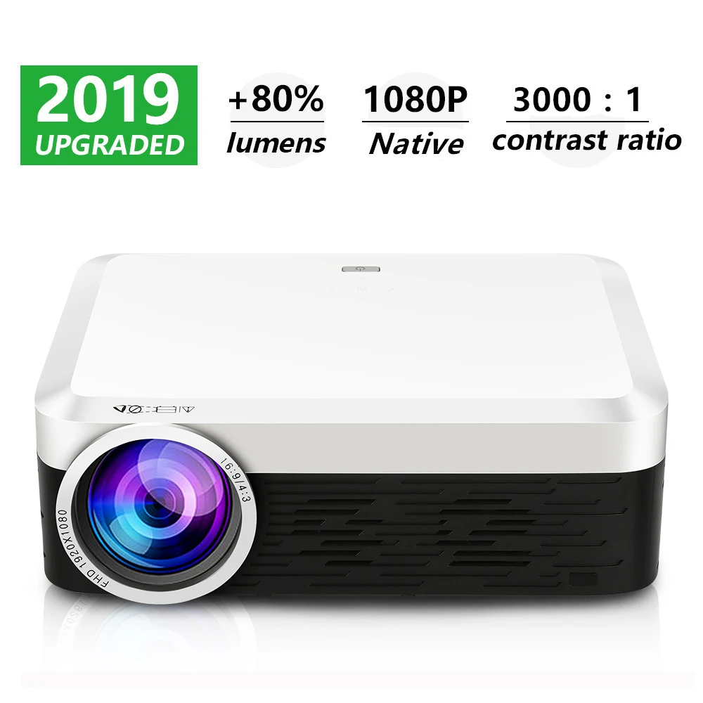 [1080P Home Theater Projector] 2019 Full HD 1080P Native Home Smart Video Movie Portable LED 4k Video Film Projector