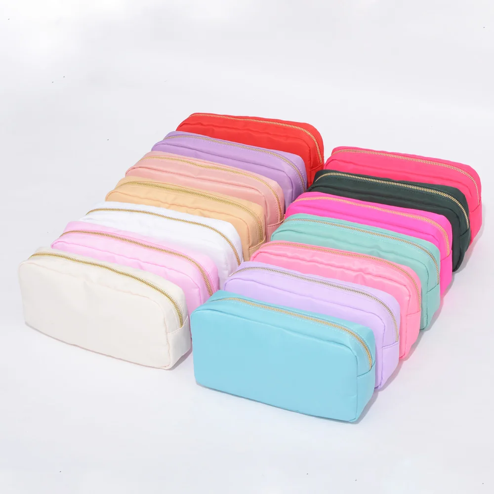 

Waterproof Bright Color Nylon Pouch Fabric Toiletry Bag Personalized Cute Cosmetic Makeup Bag & cases