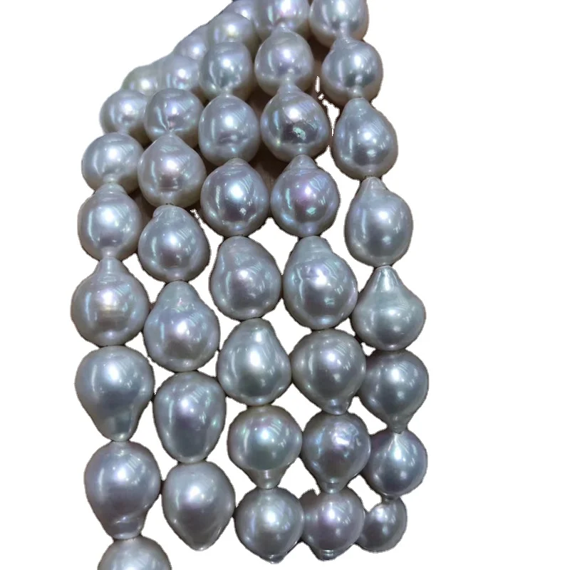 

High Quality 8-10mm Freshwater Strong Luster Baroque Water Drop Necklace Loose Pearl Strands