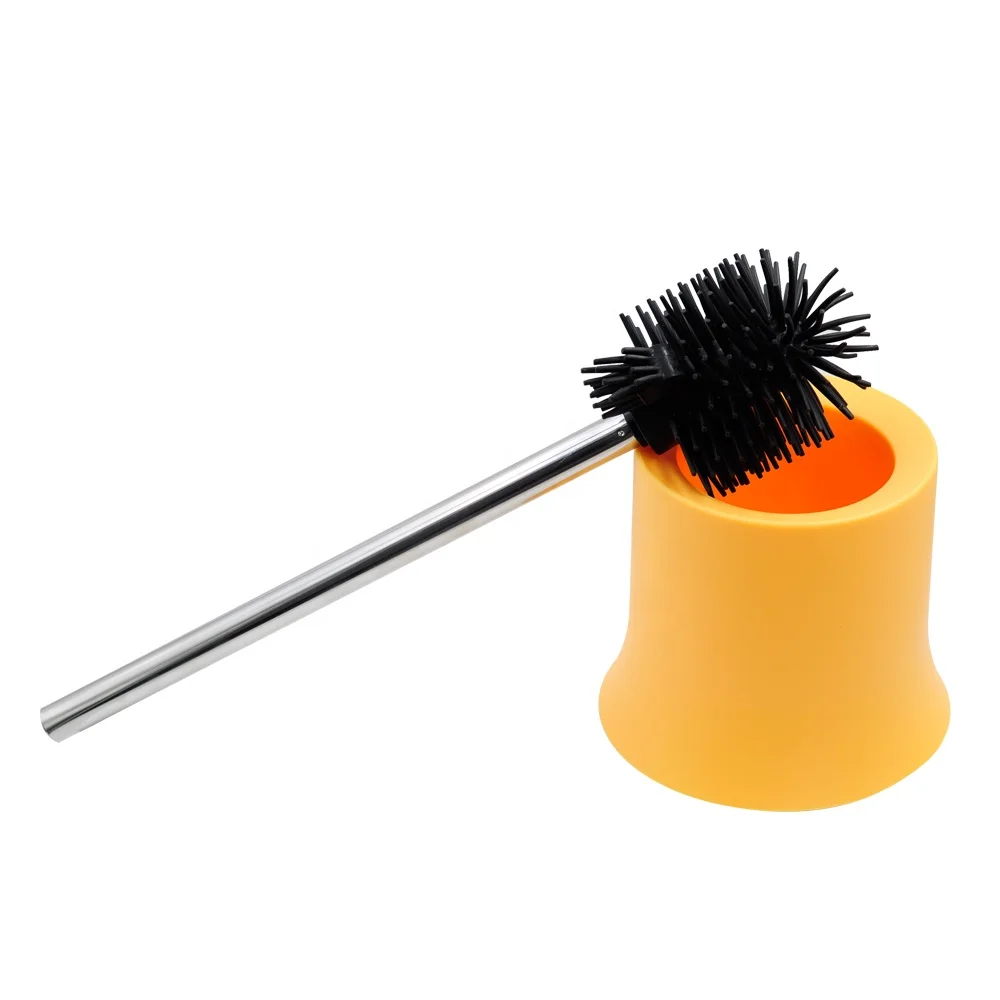 

Wc Bath Toilet Brush with Toilet Brush Holder TPR Soft Long Handle Metal Cleaning Brush Toilet Bathroom and More Hand, Customized