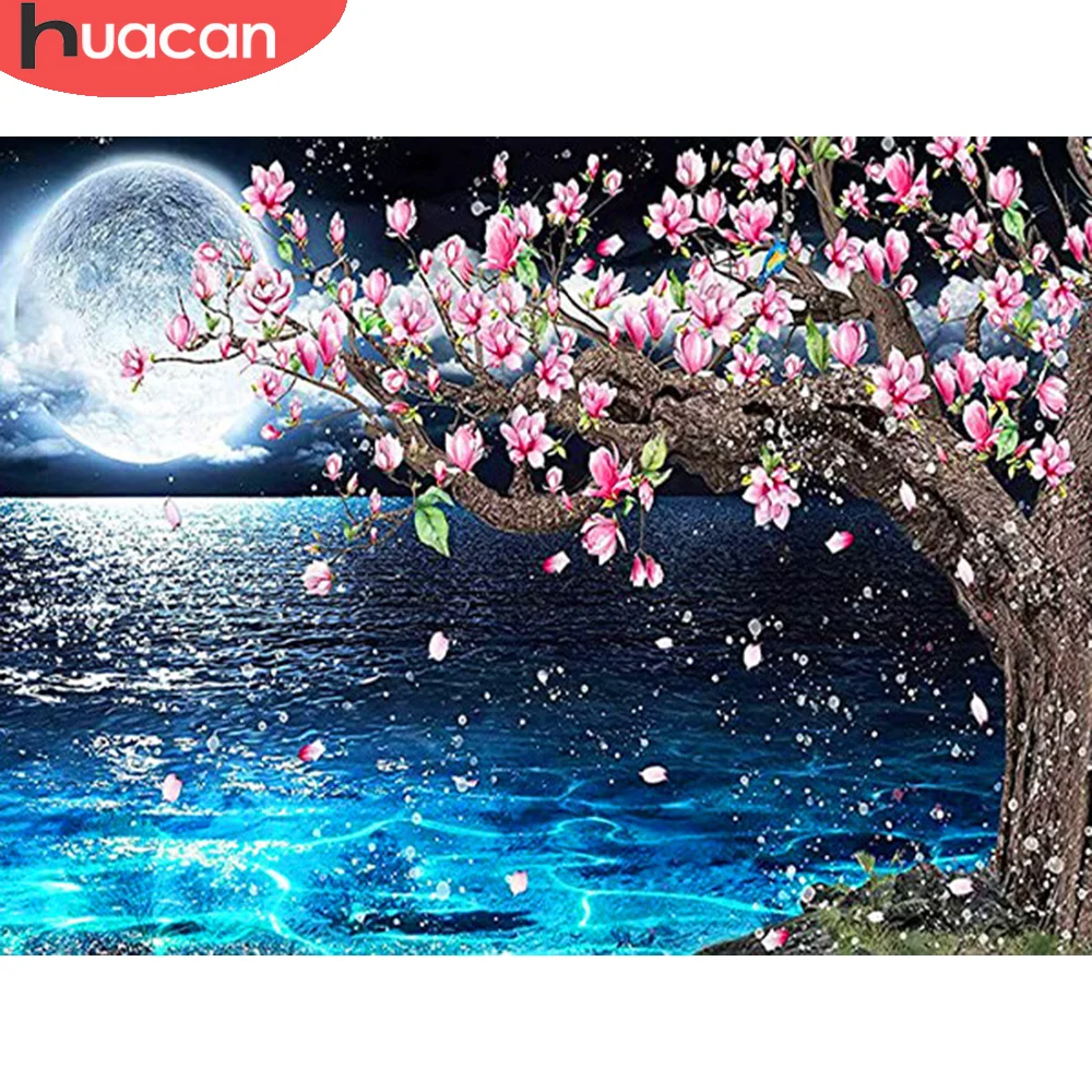 

HUACAN Full Drill Diamond painting Mosaic Landscape Tree 5D DIY Embroidery Customized Wholesale Factory Sales For Home Decor