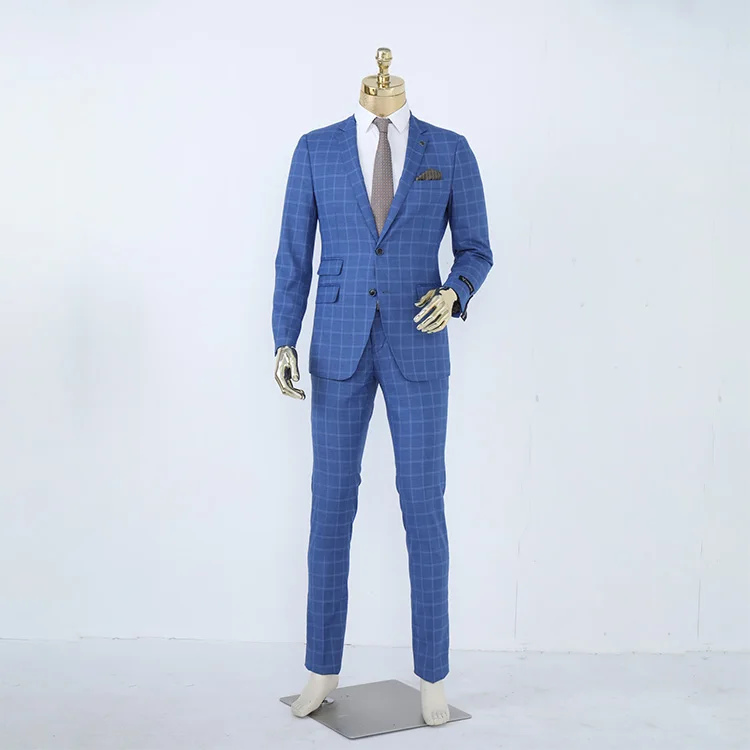 

High Quality Men Blazer Breasted Black Casual Men Suits, Blue