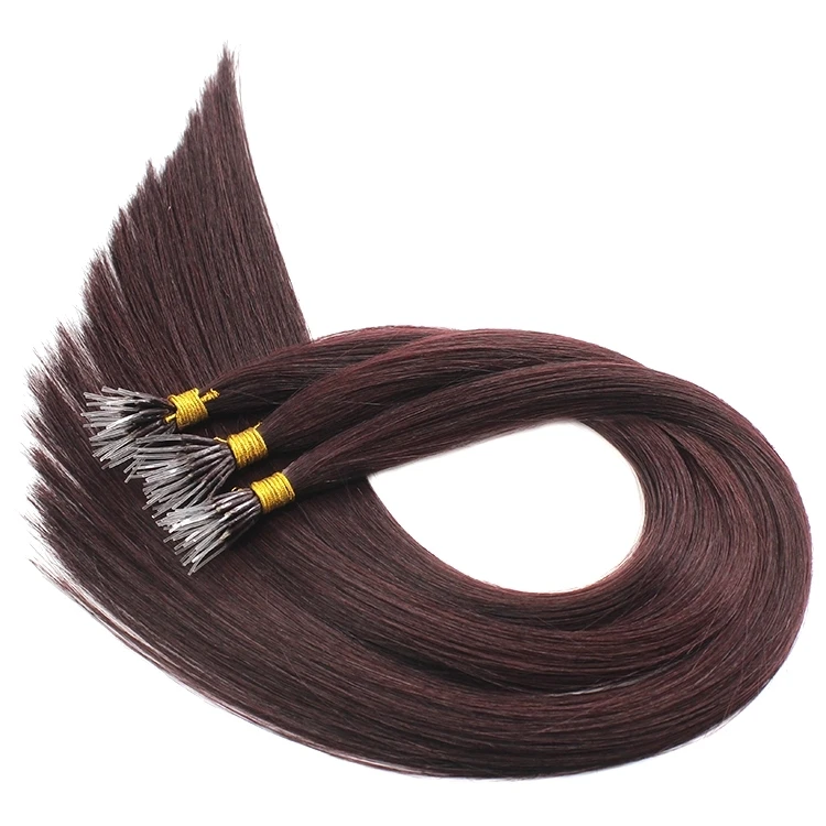 

Wholesale 10A Double Drawn Micro Link Beads Nano Ring Remy brazilian Human Hair Extensions Nano Ring Tip Russian nano ring Hair