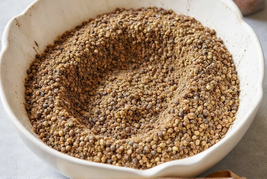 Peppercorns in a wooden bowl