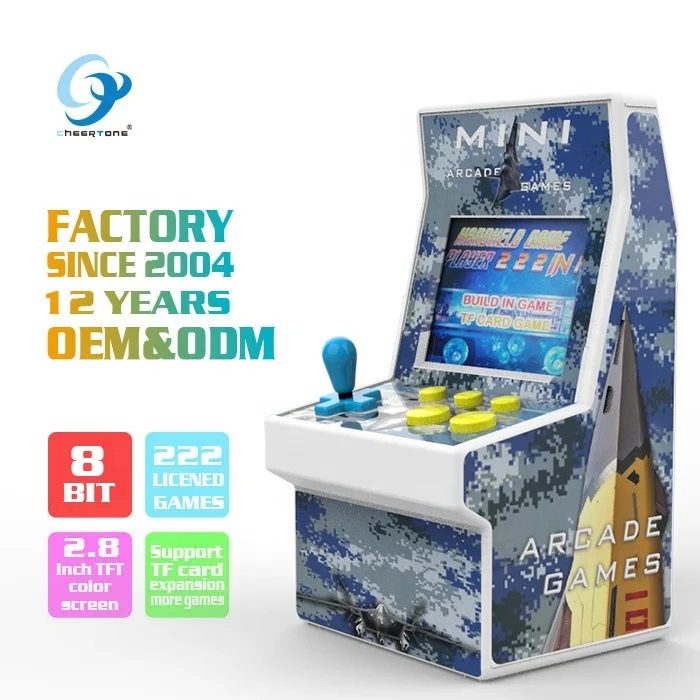 

Wholesale 8bit mini arcade handheld gaming console CT882T, White,customized