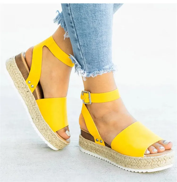 

Wedges Shoes For Women High Heels Sandals 2021 Flop Chaussures Summer Sandals Platform Sandals Plus Siz e43, As picture