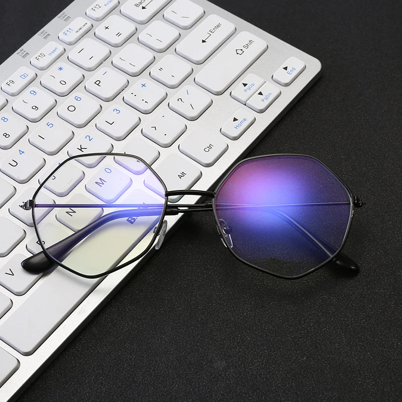 

New fashion Blue-Proof Irregular Hexagonal UV400 anti blue light plain glasses spectacles