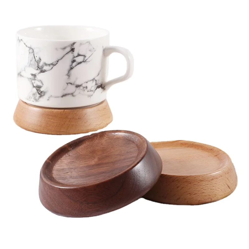 

Factory direct sales solid wood coaster tea set insulation pad wooden coaster, Wood color