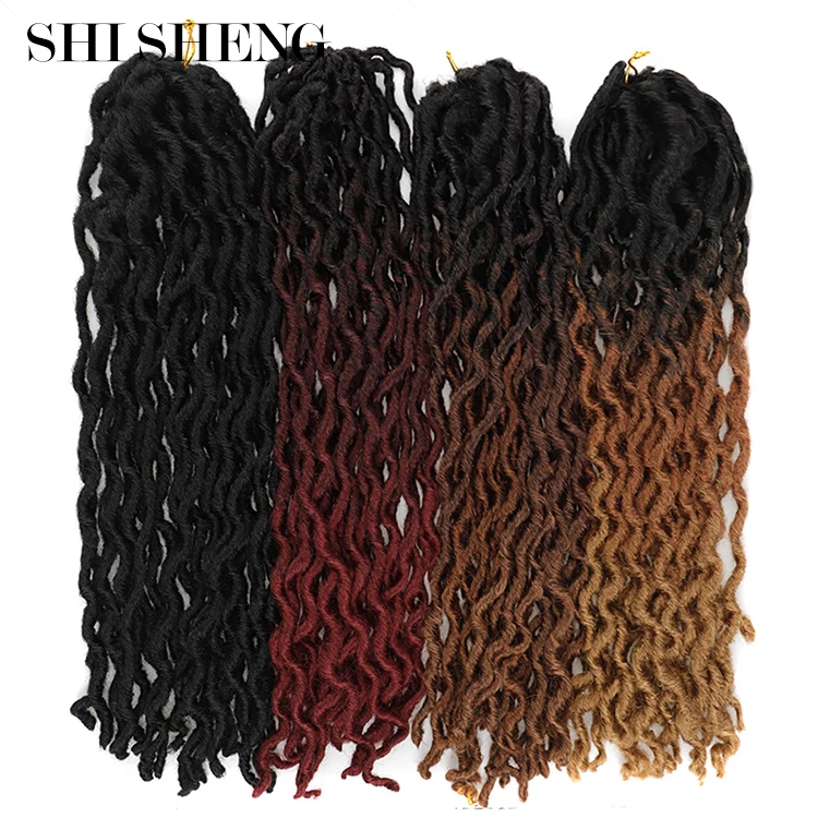 

SHI SHENG Synthetic Gypsy Locs Extension Jumbo Braiding Wavy Curly Crochet Braid Hair Goddess Faux Locs, Black