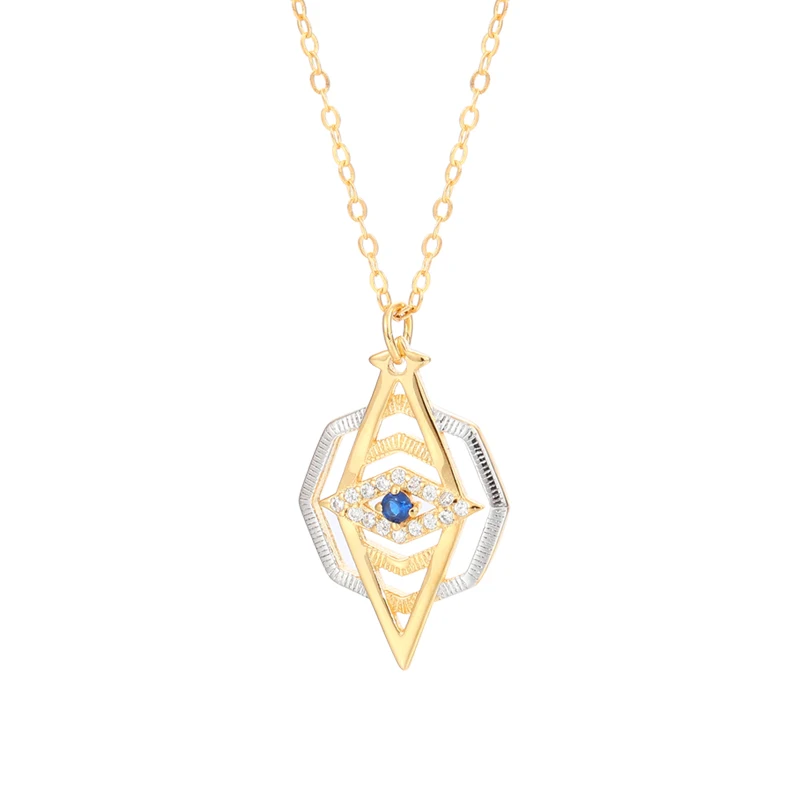 

Trending turkish evil eye necklace Jewelry 925 Silver 18K Gold Blue Eye Pendant Necklace for Women