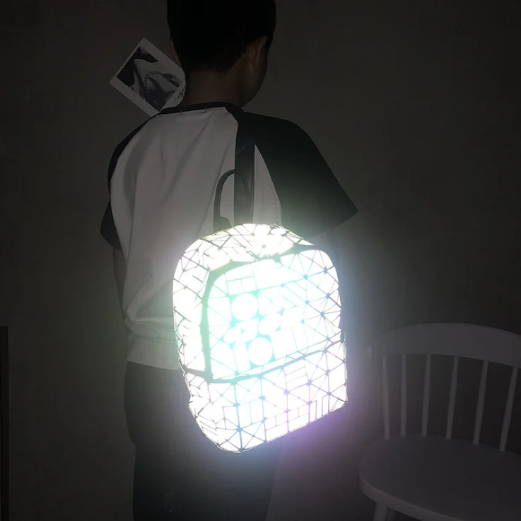 

wholesale new design diamond rainbow night high light visibility frosted geometry women's backpack tour leisure shoulders bag