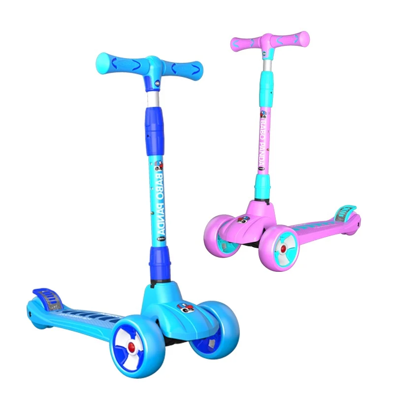 

Folding adjustable height Four flash wheel kick kids scooter for baby walker scooter