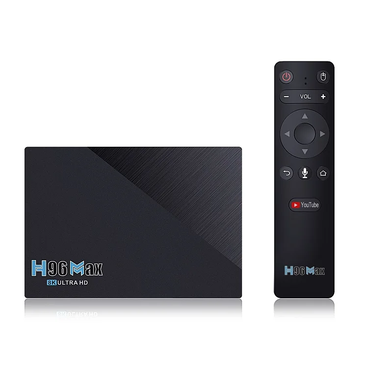 

2021 Newest Product TV Box H96 Max Android 11.0 RK3566 DDR4 4/8GB RAM 32/64GB ROM 2.4G 5G Dual Band WIFI 8K factory direct sale