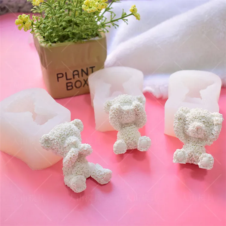 

Y3775 Handmade 2D bear silicone chocolate molds for cake decoration, Random