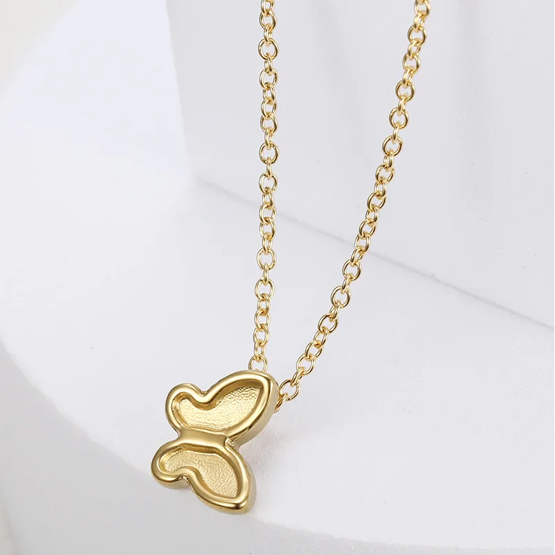 

Amazon Best Selling 18K Real Gold Plated 316L Stainless Steel Butterfly Necklaces Titanium Steel Butterfly Necklaces