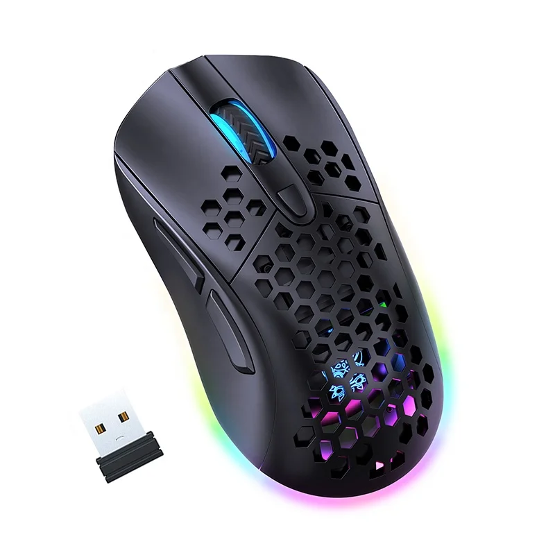 

ONIKUMA CW906 2.4ghz Wireless Gaming Mouse Macro Keys Gaming Mice With Honeycomb Shell, Black