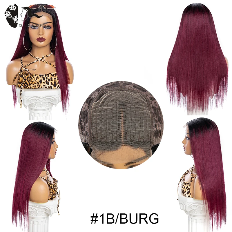 

XISHIXIU HAIR 26inch straight T-Part lace front wig human hair blend wigs lace front wig not full synthetic