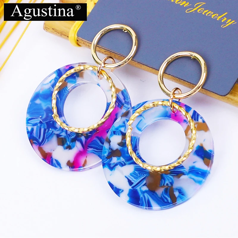 

Agustina new hot sale hoop acrylic earrings fashion earring drop woman 2020 earrings, 8 colors